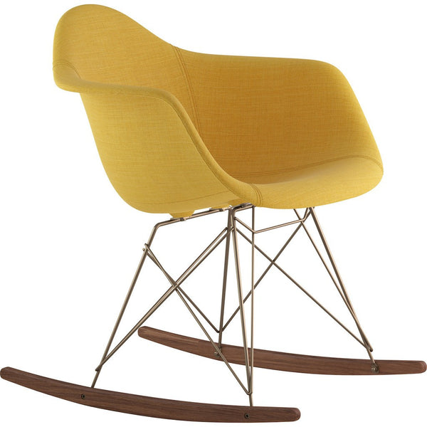 NyeKoncept Mid Century Rocker Chair | Papaya Yellow/Brass 332003RO2