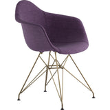 NyeKoncept Mid Century Eiffel  Arm Chair | Plum Purple/Brass 332005EM2