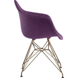 NyeKoncept Mid Century Eiffel  Arm Chair | Plum Purple/Brass 332005EM2