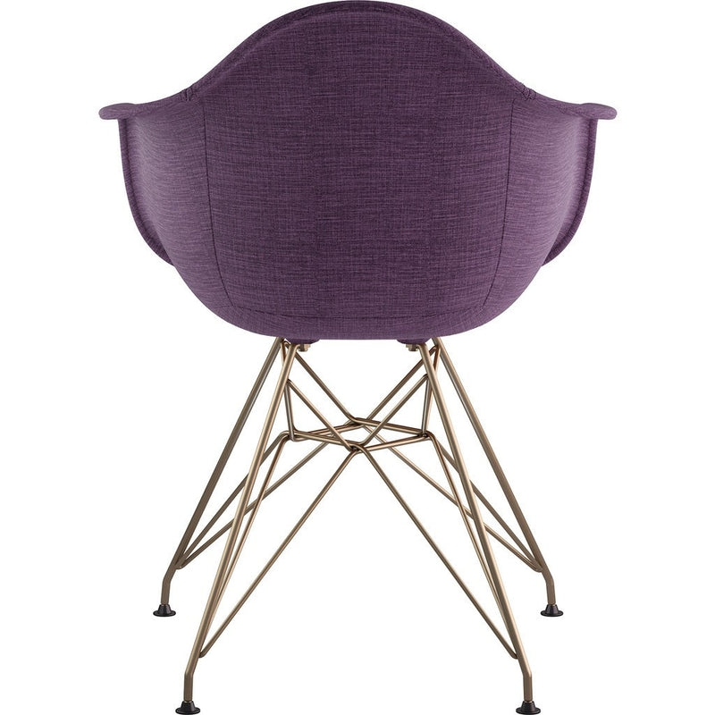 NyeKoncept Mid Century Eiffel  Arm Chair | Plum Purple/Brass 332005EM2