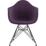 NyeKoncept Mid Century Eiffel  Arm Chair | Plum Purple/Gunmetal 332005EM3