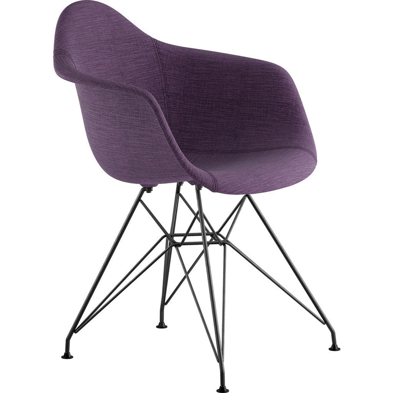 NyeKoncept Mid Century Eiffel  Arm Chair | Plum Purple/Gunmetal 332005EM3