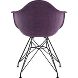 NyeKoncept Mid Century Eiffel  Arm Chair | Plum Purple/Gunmetal 332005EM3