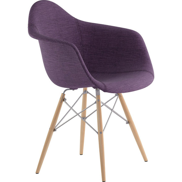 NyeKoncept Mid Century Dowel  Arm Chair | Plum Purple/Nickel 332005EW1