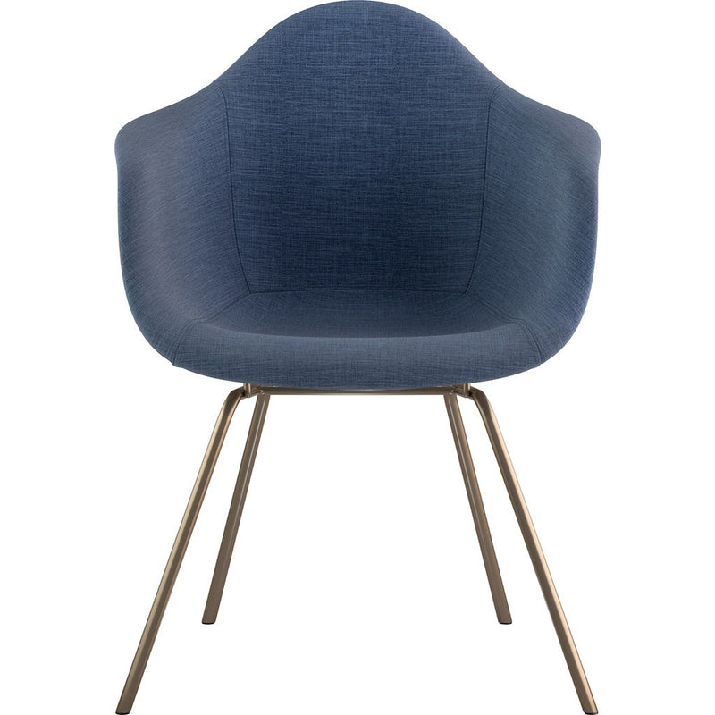 NyeKoncept Mid Century Classroom Arm Chair | Dodger Blue/Brass 332006CL2