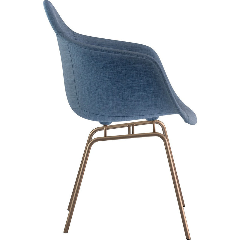 NyeKoncept Mid Century Classroom Arm Chair | Dodger Blue/Brass 332006CL2