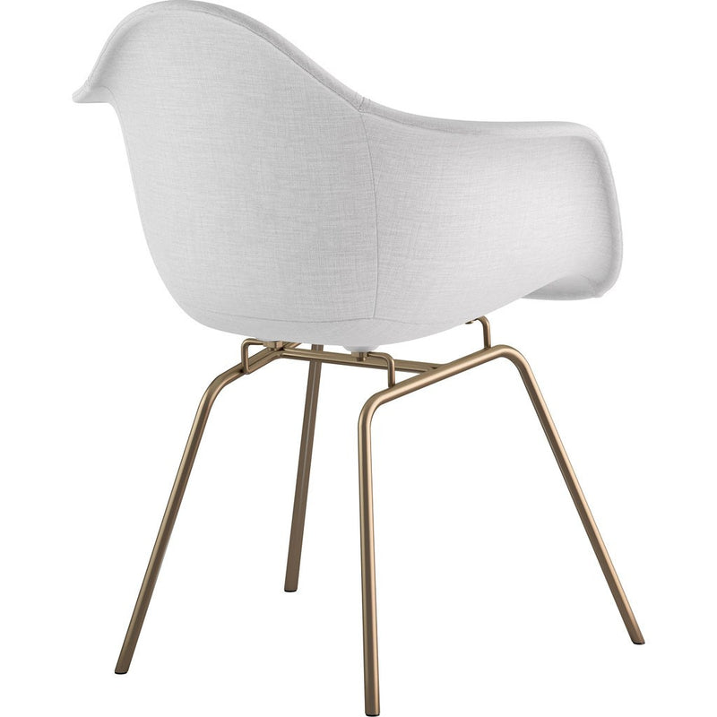 NyeKoncept Mid Century Classroom Arm Chair | Glacier White/Brass 332007CL2