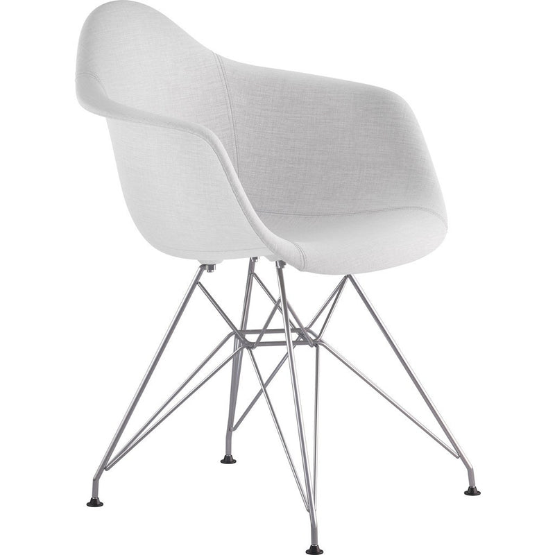 NyeKoncept Mid Century Eiffel Arm Chair | Glacier White/Nickel 332007EM1