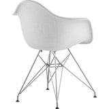 NyeKoncept Mid Century Eiffel Arm Chair | Glacier White/Nickel 332007EM1