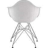 NyeKoncept Mid Century Eiffel Arm Chair | Glacier White/Nickel 332007EM1