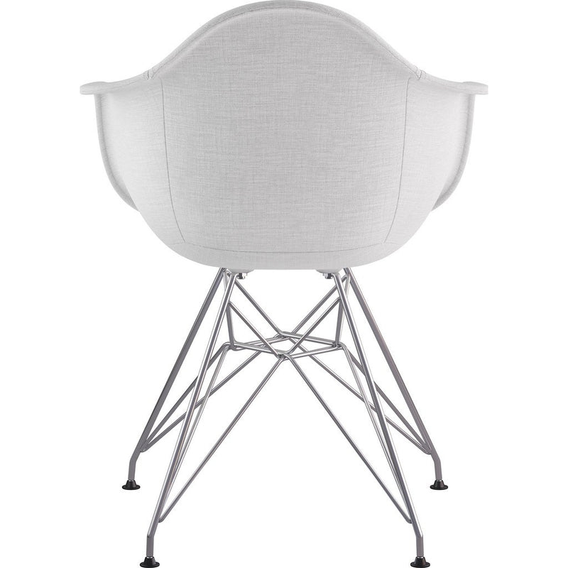 NyeKoncept Mid Century Eiffel Arm Chair | Glacier White/Nickel 332007EM1