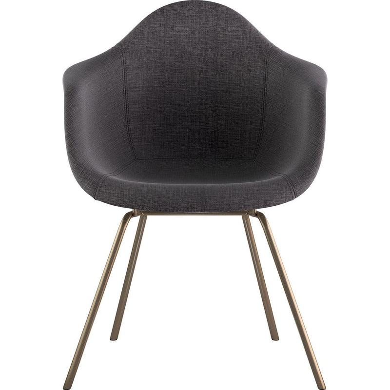 NyeKoncept Mid Century Classroom Arm Chair | Charcoal Gray/Brass 332008CL2