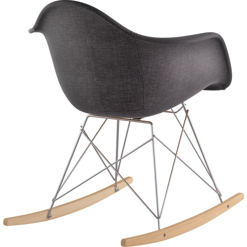 NyeKoncept Mid Century Rocker Chair | Charcoal Gray/Nickel 332008RO1