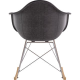 NyeKoncept Mid Century Rocker Chair | Charcoal Gray/Nickel 332008RO1