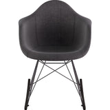 NyeKoncept Mid Century Rocker Chair | Charcoal Gray/Gunmetal 332008RO3