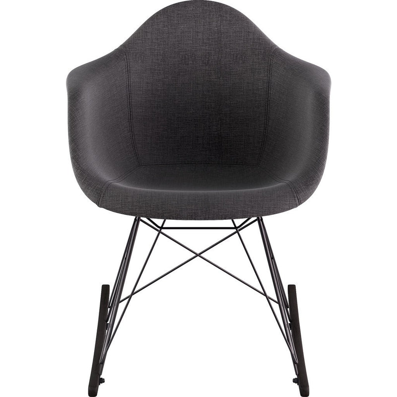 NyeKoncept Mid Century Rocker Chair | Charcoal Gray/Gunmetal 332008RO3