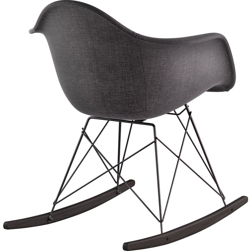 NyeKoncept Mid Century Rocker Chair | Charcoal Gray/Gunmetal 332008RO3