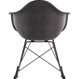 NyeKoncept Mid Century Rocker Chair | Charcoal Gray/Gunmetal 332008RO3