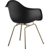 NyeKoncept Mid Century Classroom Arm Chair | Milano Black/Brass 332009CL2