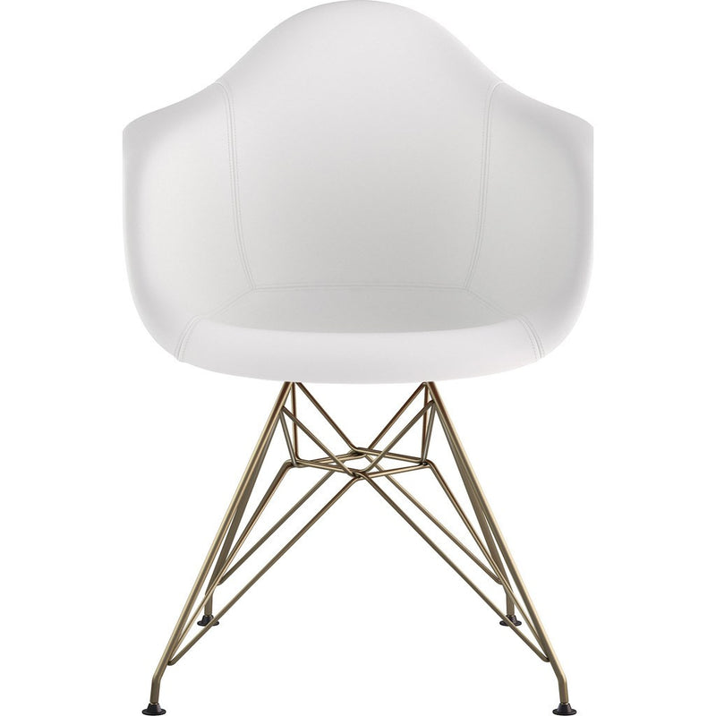 NyeKoncept Mid Century Eiffel Arm Chair | Milano White/Brass 332010EM2