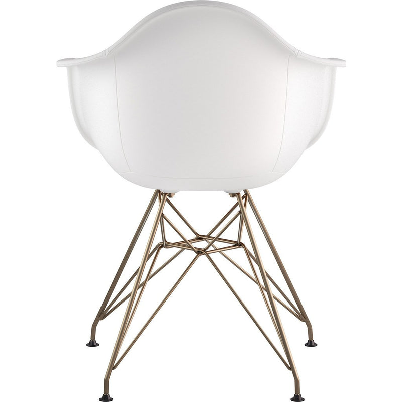 NyeKoncept Mid Century Eiffel Arm Chair | Milano White/Brass 332010EM2