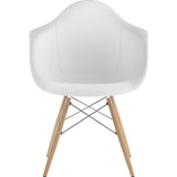 NyeKoncept Mid Century Dowel Arm Chair | Milano White/Nickel 332010EW1