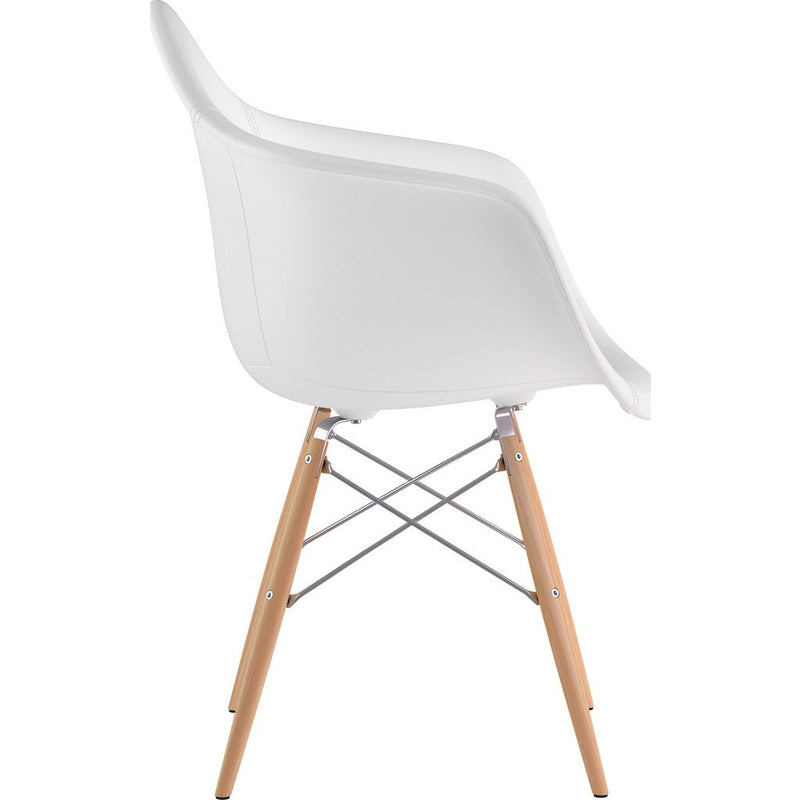 NyeKoncept Mid Century Dowel Arm Chair | Milano White/Nickel 332010EW1