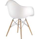 NyeKoncept Mid Century Dowel Arm Chair | Milano White/Nickel 332010EW1