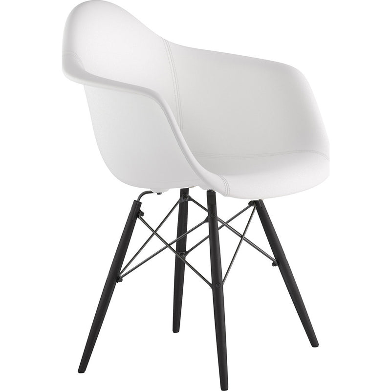 NyeKoncept Mid Century Dowel Arm Chair | Milano White/Gunmetal 332010EW3