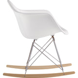 NyeKoncept Mid Century Rocker Chair | Milano White/Nickel 332010RO1