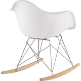 NyeKoncept Mid Century Rocker Chair | Milano White/Nickel 332010RO1