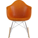 NyeKoncept Mid Century Rocker Chair | Burnt Orange/Nickel 332011RO1