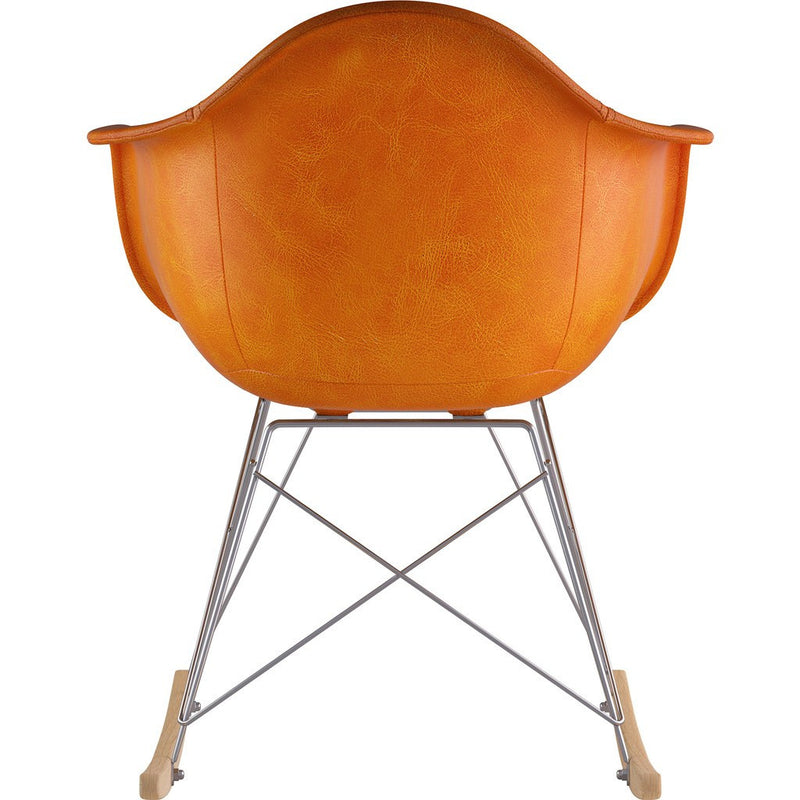 NyeKoncept Mid Century Rocker Chair | Burnt Orange/Nickel 332011RO1