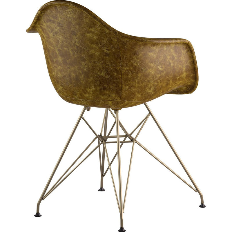 NyeKoncept Mid Century Eiffel Arm Chair | Palermo Olive/Brass 332012EM2