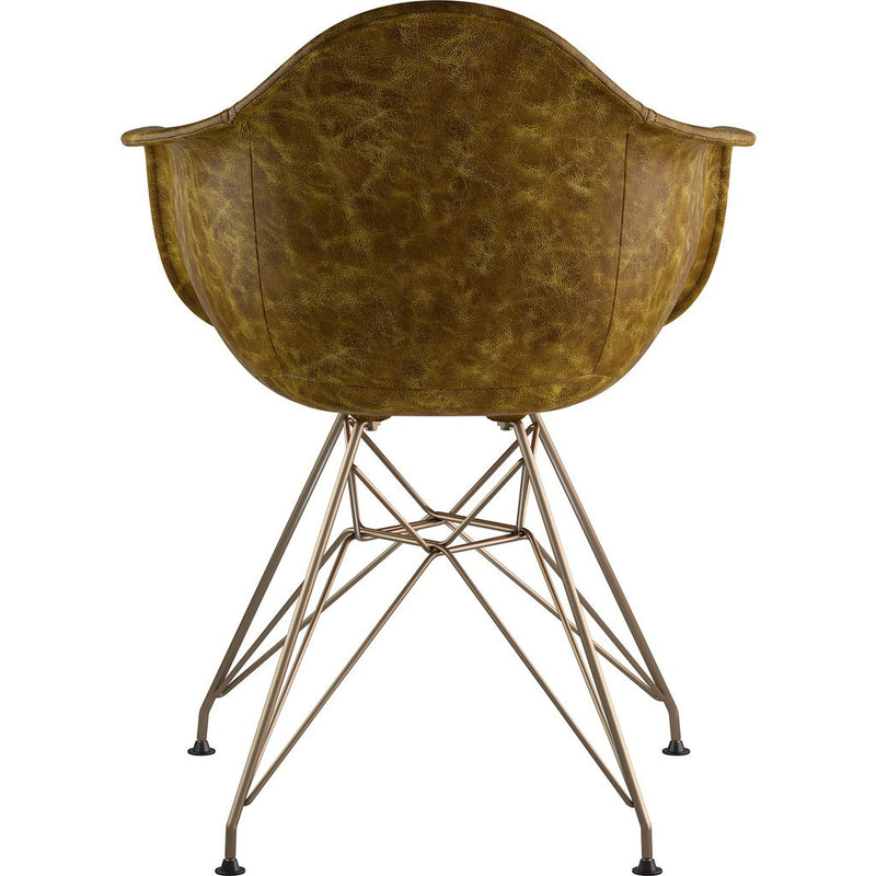 NyeKoncept Mid Century Eiffel Arm Chair | Palermo Olive/Brass 332012EM2