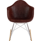 NyeKoncept Mid Century Rocker  Chair | Aged Cognac/Nickel 332014RO1