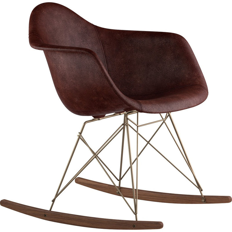 NyeKoncept Mid Century Rocker  Chair | Aged Cognac/Brass 332014RO2