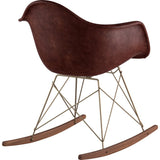 NyeKoncept Mid Century Rocker  Chair | Aged Cognac/Brass 332014RO2