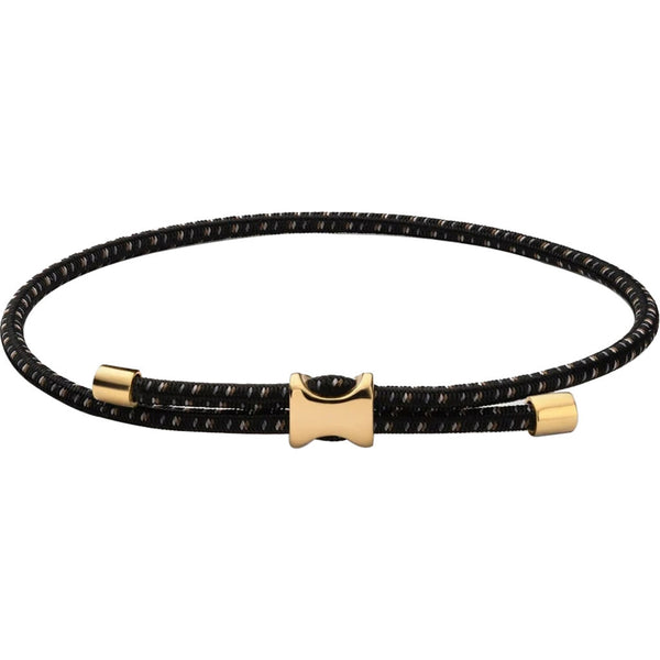 Orson Loop Leather Bracelet - Gold Vermeil/Black