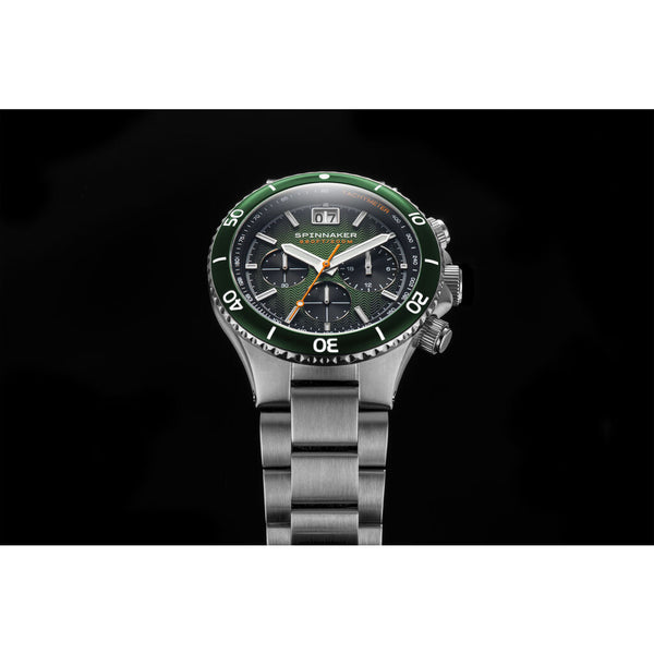 Spinnaker Hydrofoil Chrono SP-5086-44 Quartz Watch | Green/Steel 