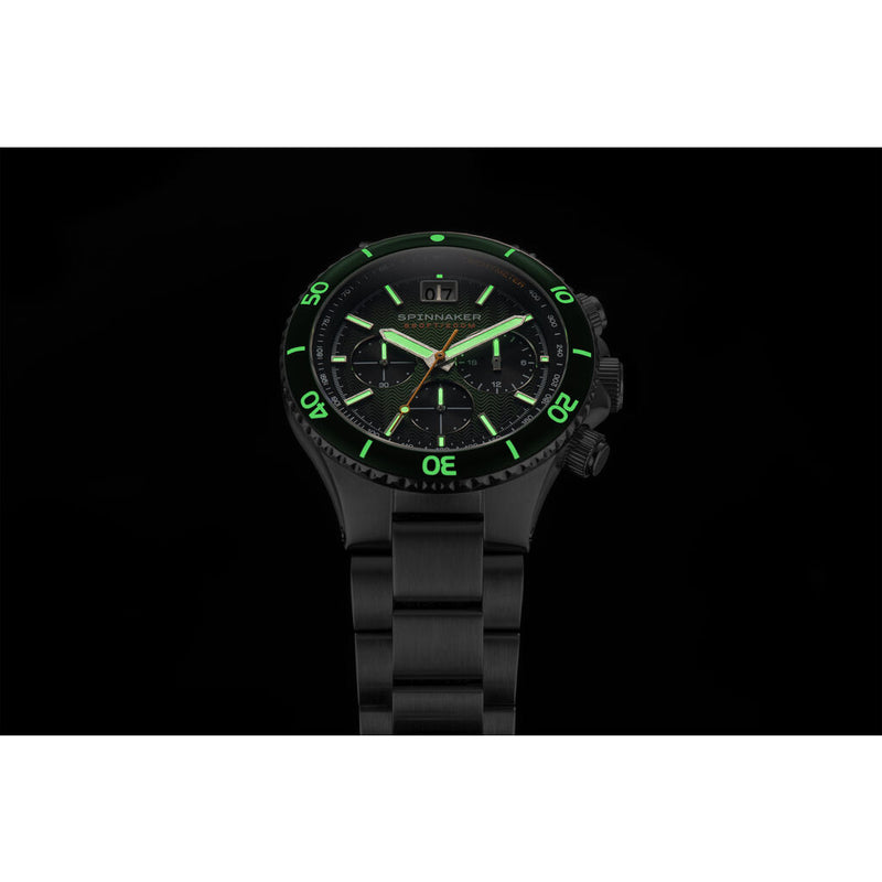 Spinnaker Hydrofoil Chrono SP-5086-44 Quartz Watch | Green/Steel 