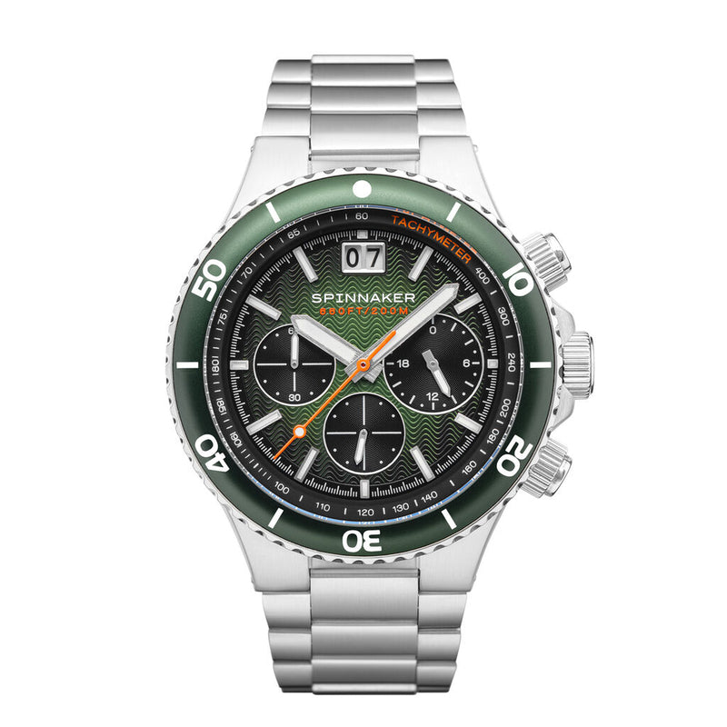 Spinnaker Hydrofoil Chrono SP-5086-44 Quartz Watch | Green/Steel 