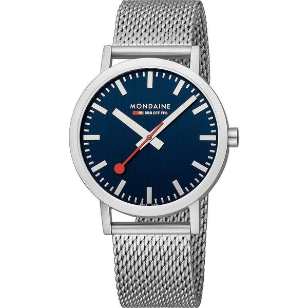 Mondaine Classic 40mm Watch Stainless Steel Brushed