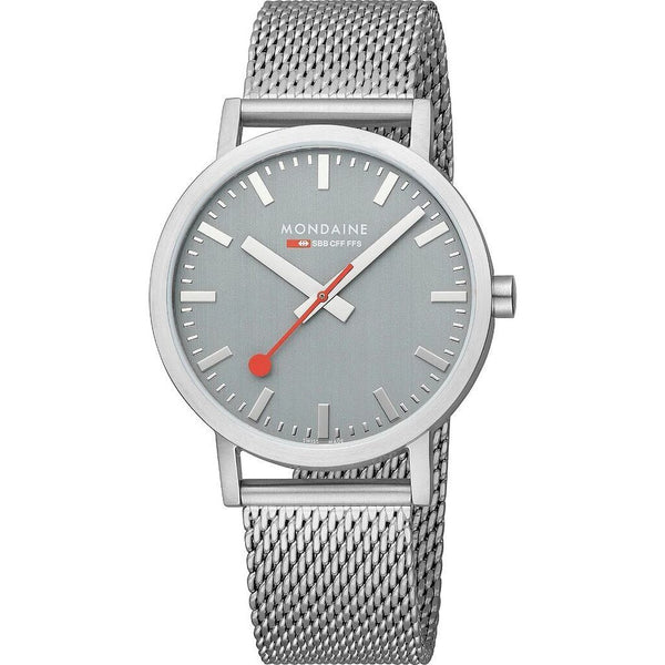 Mondaine Classic 40mm Watch Stainless Steel Brushed