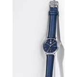 DuFa BREUER AUTOMATIC 38mm Watch | Stainless Steel Blue Dial Blue Band