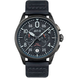 AVI-8 Spitfire AV-4089-03 Lock Slate Black Japanese Meca-Quartz Chronograph Watch | Stainless Steel/Black