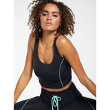 Koral Valerie Blackout Tank Top | Black/Neptune Green