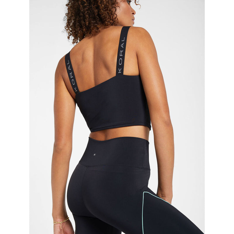 Koral Valerie Blackout Tank Top | Black/Neptune Green