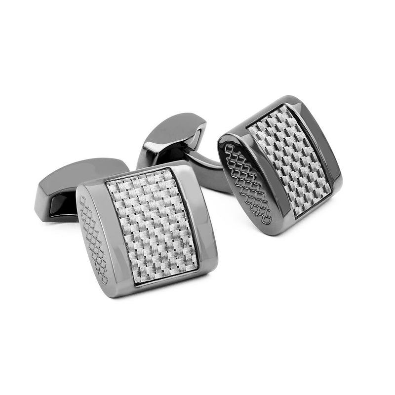 Tateossian Carbon Freeway Cufflinks | Grey