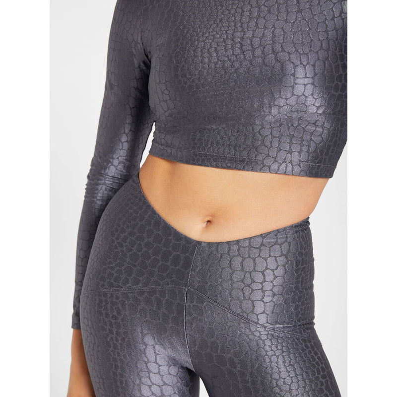 Koral Luca Pebble Long Sleeve Crop Top | Onyx